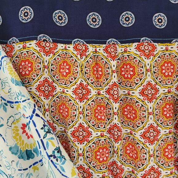 Anthropologie Maeve Floral Colorblock Blouse Multicolor Women Size 4 Rayon Boho - Picture 10 of 14